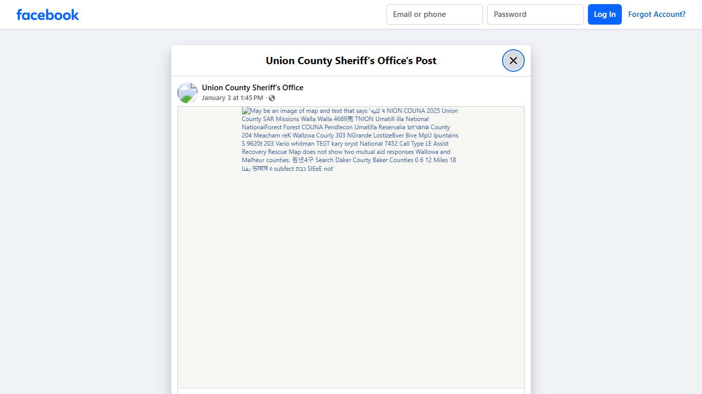 Union County Sheriff's Office Facebook